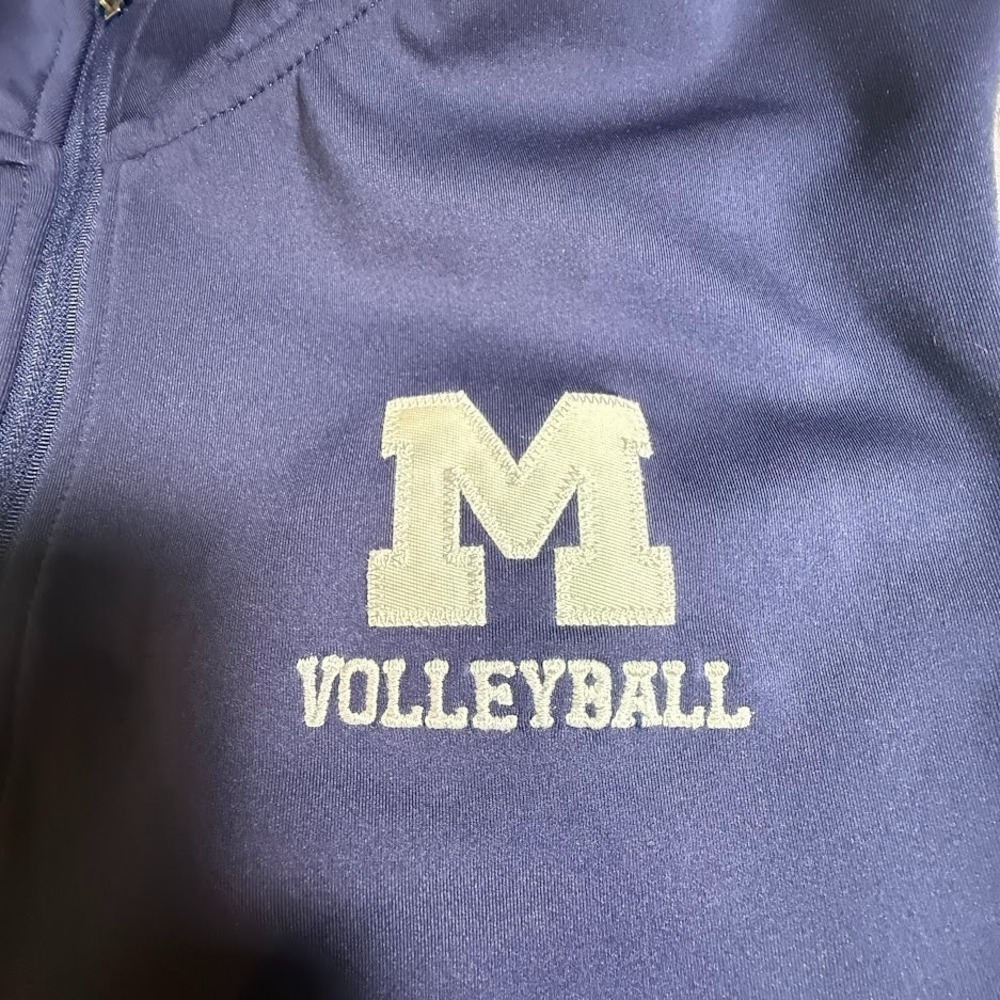University of Michigan Volleyball Zip Jacket Mizuno Womens‎ L Blue Performance - Picture 3 of 6